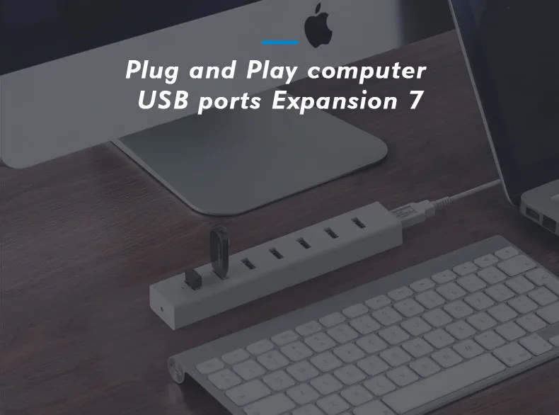 Blueendless H705U3 высокое Скорость Новый 7 Порты концентратор с USB 3,0 для PC ноутбук Macbook с адаптером