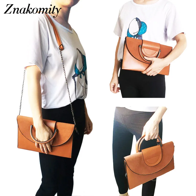 Znakomity الأسود حزب النساء مخلب حقيبة سلسلة الكتف حقيبة مغلف الجلود مخلب محفظة حقيبة الإناث للنساء حقائب رسول