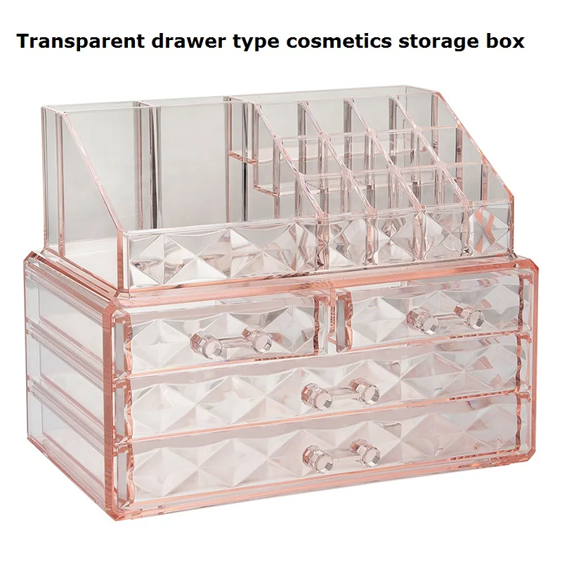 

Transparent drawer type cosmetics storage box multi-layer desktop dressing table jewelry skin care desks sundries organizer box