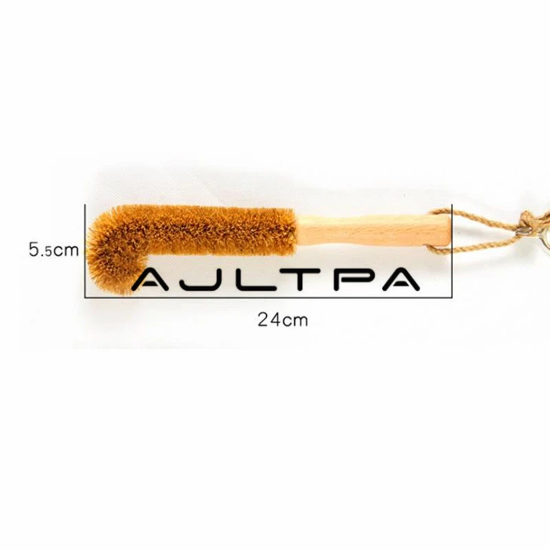 100pcs Cup Brush Coconut Palm Long Handle Kitchen Wash Tweezers Glass Bottle Cleaning Brush