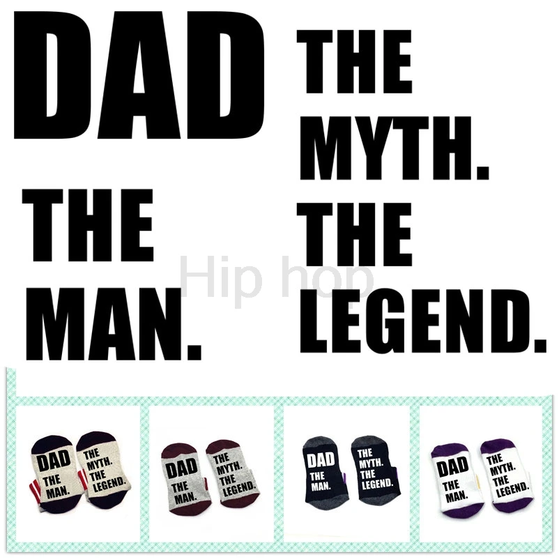 Папин День Рождения Человек Миф Легенда подарок для папы удобные хлопковые носки унисекс Мужские и женские носки