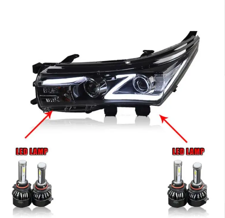 6000K LED Светодиодный фонарь для Toyota Corolla Автомобильный светодиодный фонарь с двойным ксеноновым объективом автомобильные аксессуары дневные ходовые огни - Цвет: 6000K LED