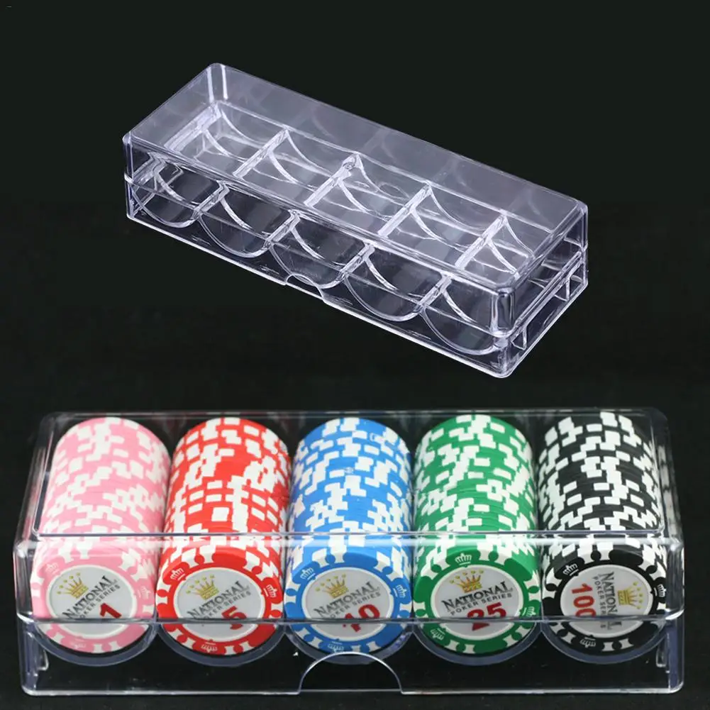 100pcs-емкость Poker Chips BOX чип-контейнер специальные чипы чехол с чехлами Фиш покерные чипы