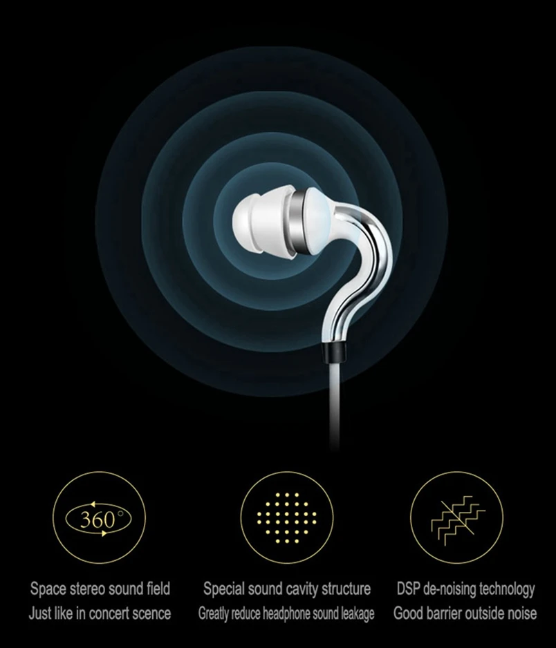 WhaY 3.5mm In Ear Earphone Hifi Stereo Sound Super Bass Headphones with Mic  for iPhone Samsung Xiaomi Mp3 Player Wired Earphone (2)