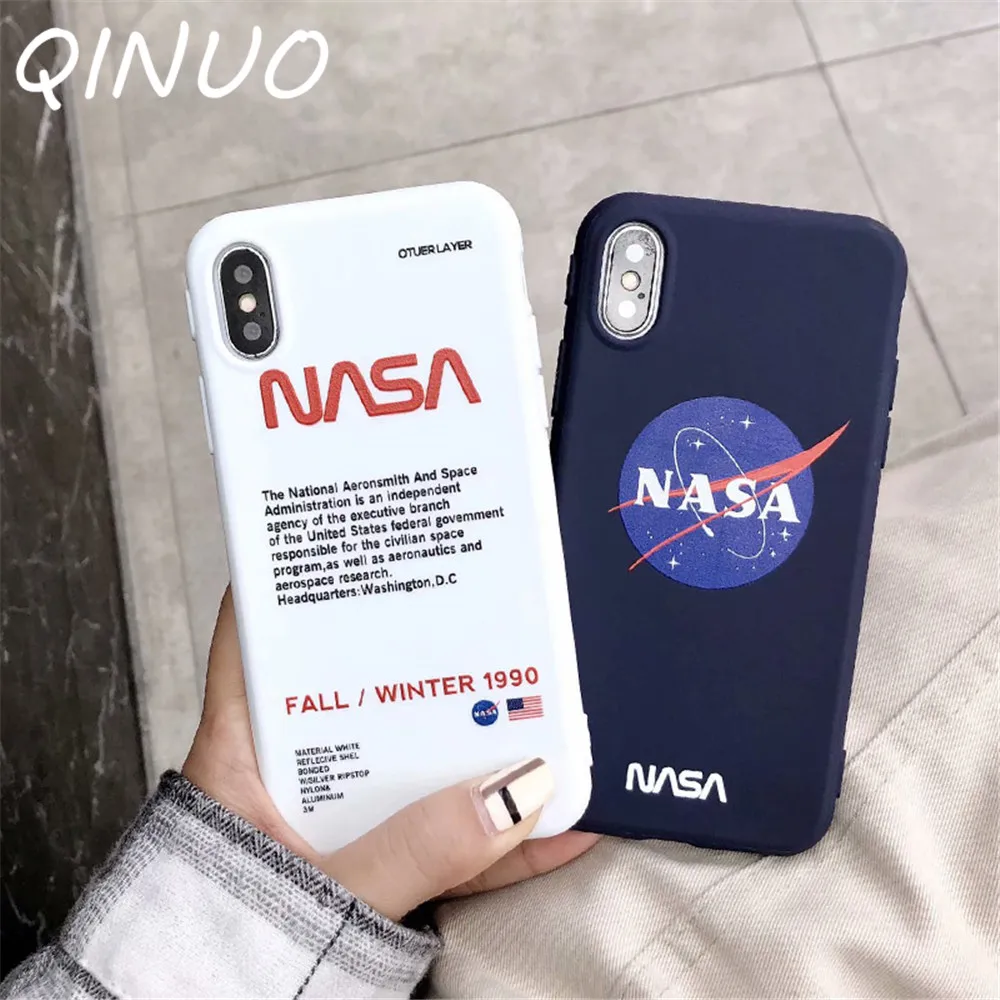 

Luxury American famous Brand Astronaut Case For iPhone 6 6S 8 7 Plus X XR XS MAX Soft TPU IMD Telefon kilifi Cover Carcasa Shell