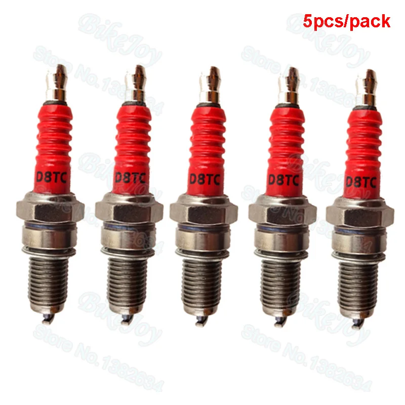 5pcs/pack Motorcycle D8TC Spark Plug For 150cc 200cc 250cc ATV Moped