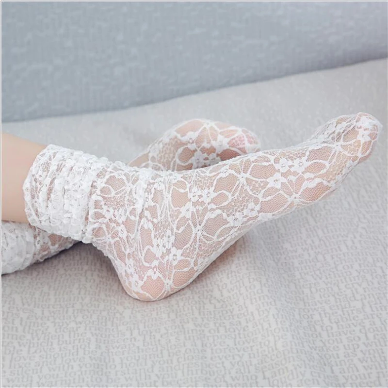 Новые кружевные носки женские сексуальные винтажные ботильоны Kawaii Носки для девочек прозрачные носки 75Z