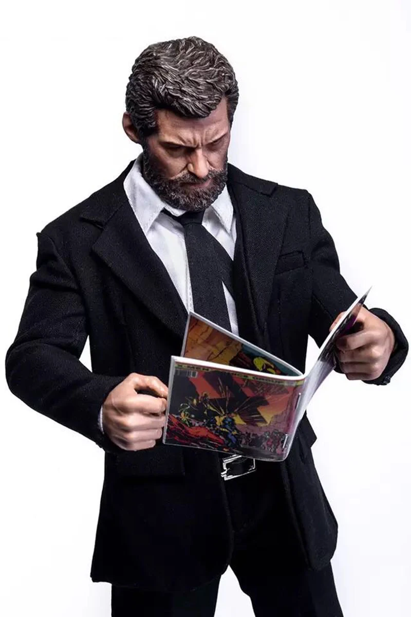

1/6 scale X-man wolverine logan business suit clothes set with claws for 12 inches action figures dolls bodies