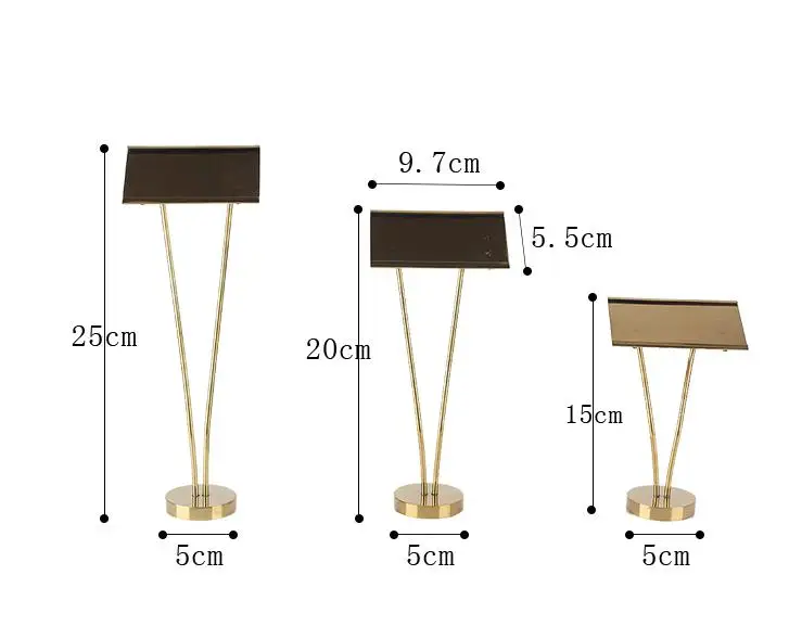 

European Metal Name Card Display Stand Restaurant Hotal Food Store Shop Note Label Holder Stand Sign Memo Price Tag Clip Gold