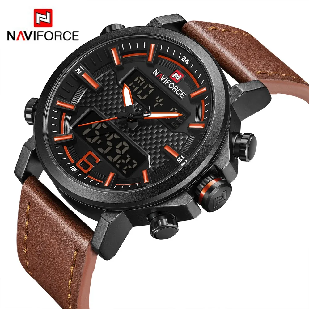 

NAVIFORCE Luxury Brand Men Fashion Sport Watches Men's Quartz Digital Analog Clock Man Full Steel Wrist Watch NF9135-03