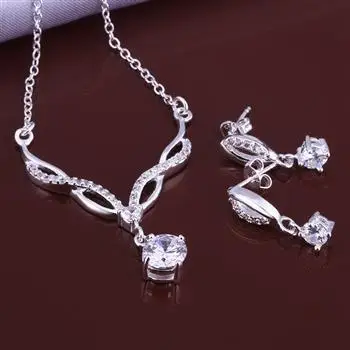 925 Sterliing Silver Necklace Earrings Set Wholesale Fashion Jewelry High Quality Free Shipping YS104 | Украшения и аксессуары