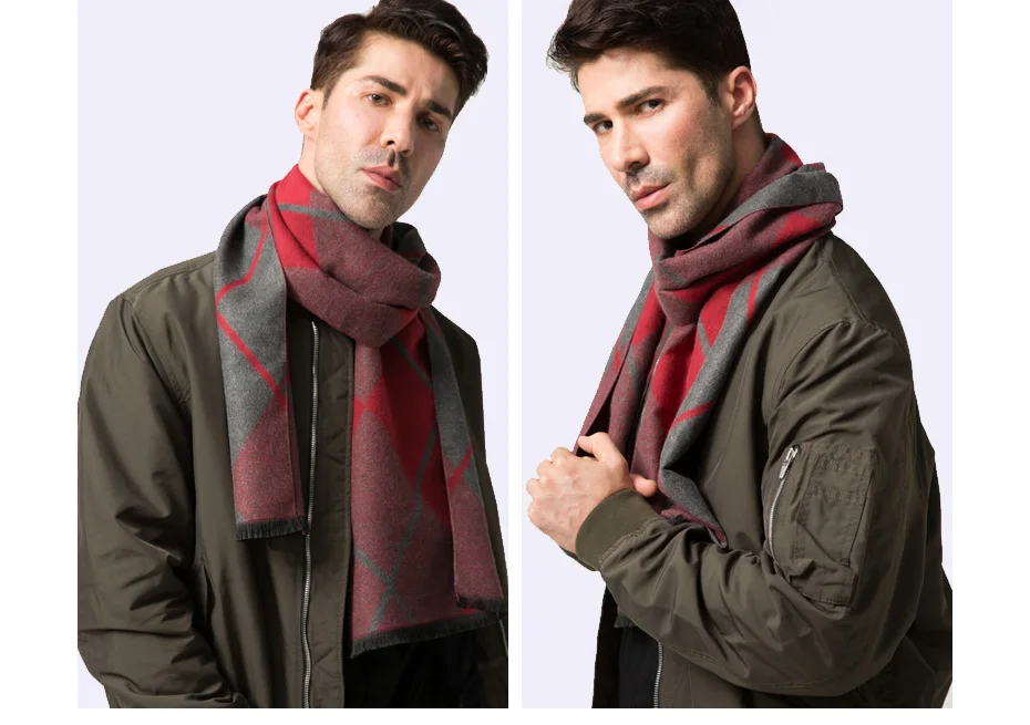 men scarf style VIANOSI Man Solid Winter Scarves Fashion Long Cotton scarf Men soft warm Wraps VA246 mens linen scarf