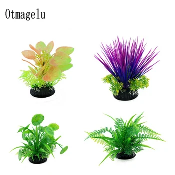 

6PC 12cm Artificial Plastic Green Plants Fish Tank Underwater Narcissus Water Grass Aquarium Landscape Decor