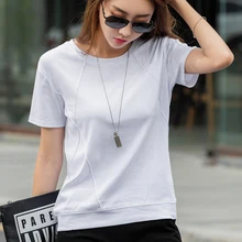 summer 2019 fashion spring solid blue Women T-Shirts O-Neck Casual Short Sleeve Simple White pink T-Shirt Female Tee 650H3 summer 2019 fashion spring solid blue Women T-Shirts O-Neck Casual Short Sleeve Simple White pink T-Shirt Female Tee 650H3