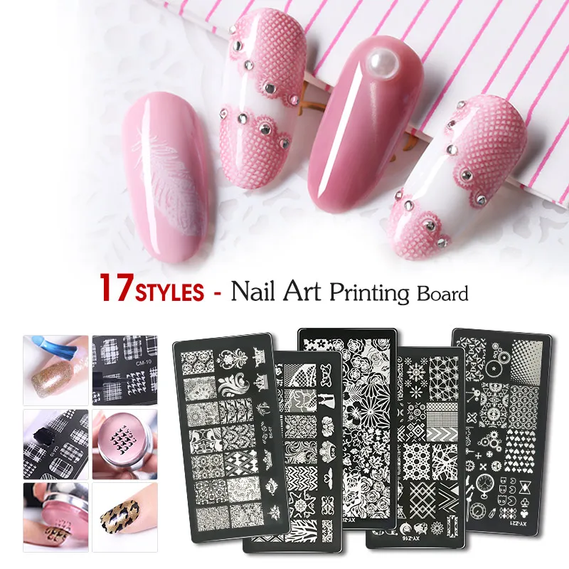 

BUKAKI DIARY Stainless Steel Nail Stamping Plates Flowers Nail Art Design Nail Image Stencil Template Manicure Stencil Tool