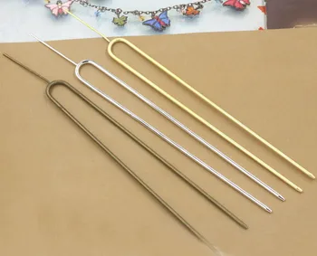 

Retro Hairstick Hairwear Blank Findings 130*2mm with Wire Pin Women's Bride Hair Clips DIY Hair Hairpin Making Base Setting