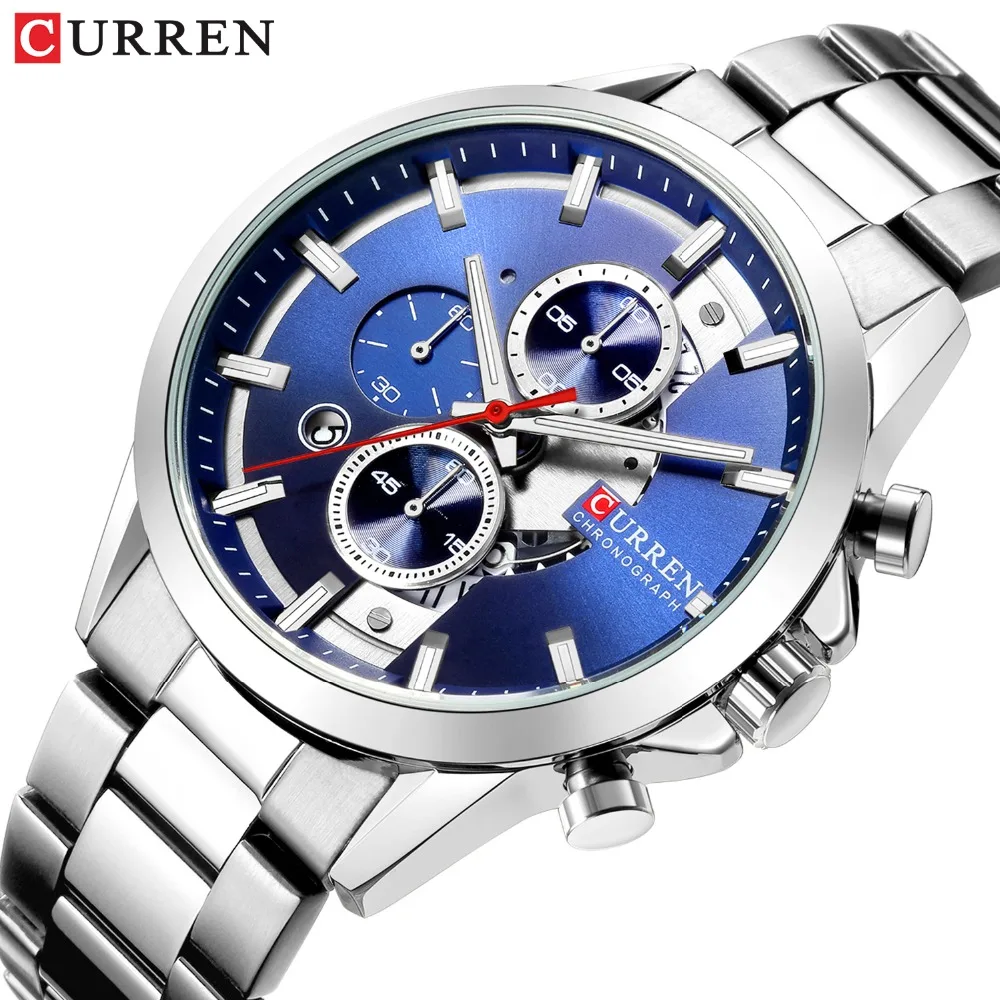 

CURREN New Watches Men Luxury Brand Men Sports Watches Waterproof Full Steel Quartz Men's Watch Relogio Masculino Clock