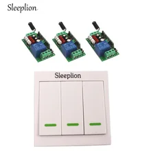 Sleeplion 220V 110V 10A Relay Wireless 3-Key Wall Remote Switch Transmitter+3 Receiver Power Wireless ON OFF Key Switch