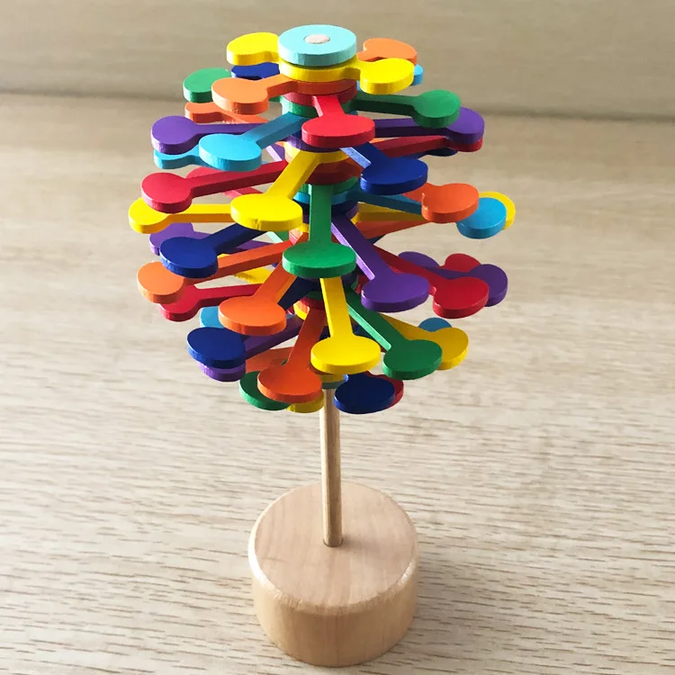 Kaufen Candywood Holz Helicone Zauberstab Stress Relief Spielzeug Rotierenden lollipop Kreative Kunst Dekoration Für Junge Mädchen