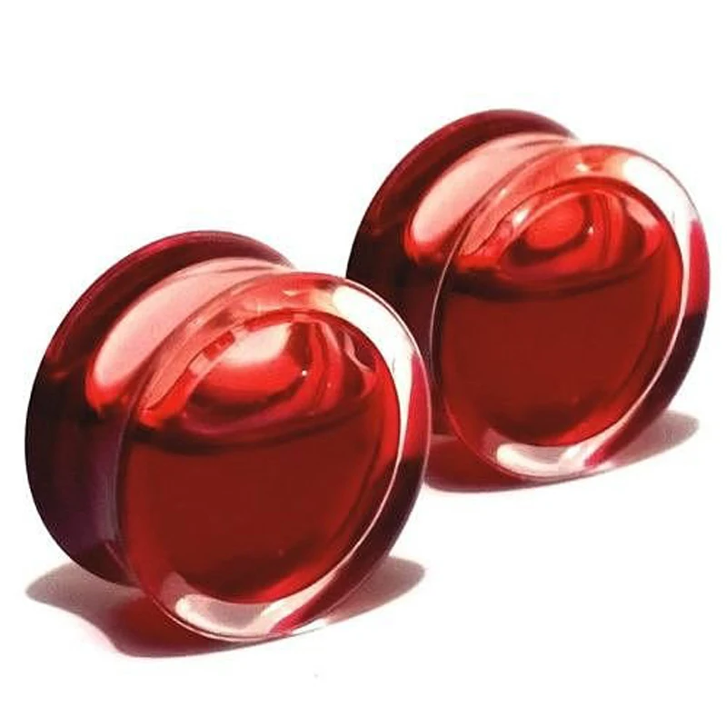 Red Liquid Blood Ear Gauges UV Acrylic Ear Plug Earrings Gauges Body