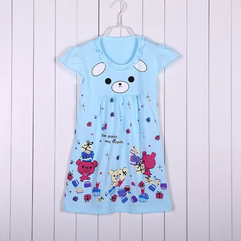 Детская Пижама для девочек ночная рубашка одежда для сна с героями мультфильмов ночная рубашка с принтом, пижама ночная рубашка, милое платье принцессы хлопок, лидер продаж