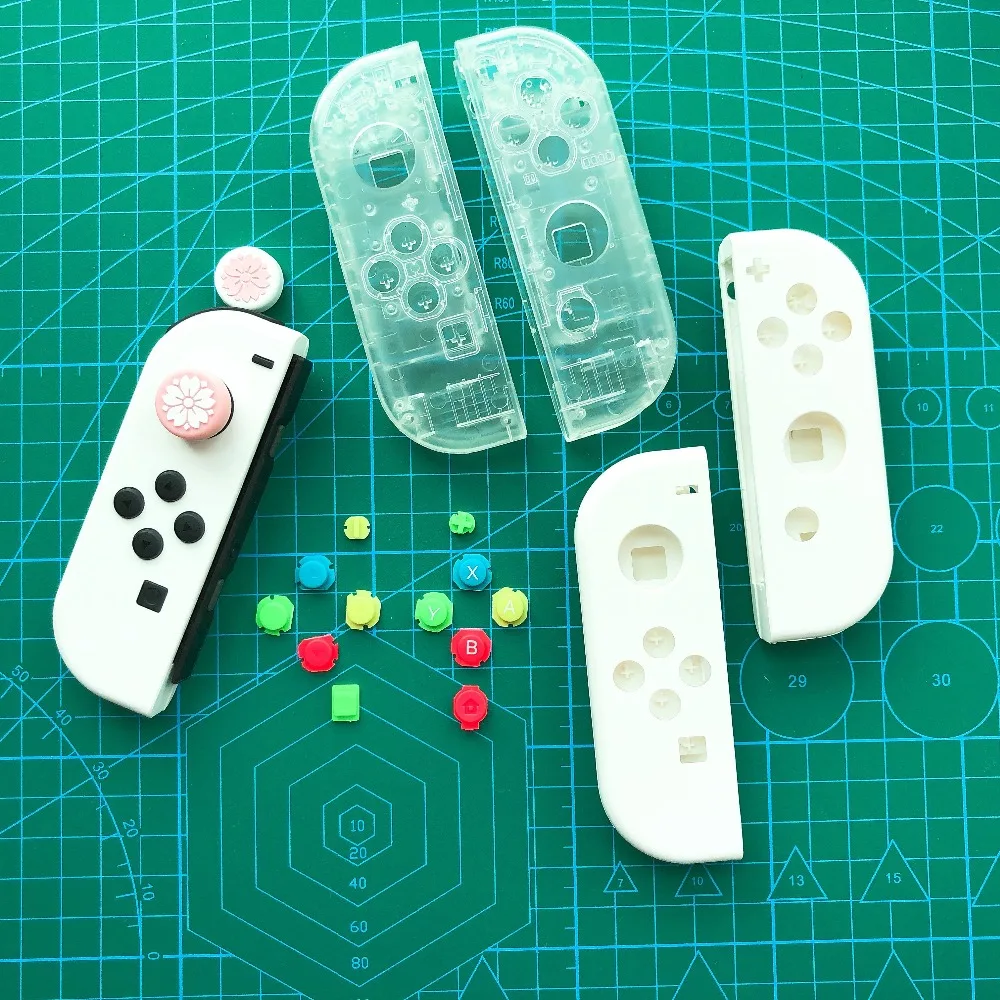 Для консоли nintendo Switch Joy con чехол корпус Белый Запасные части DIY оболочка прозрачный джойстик NS Переключатель джойстик