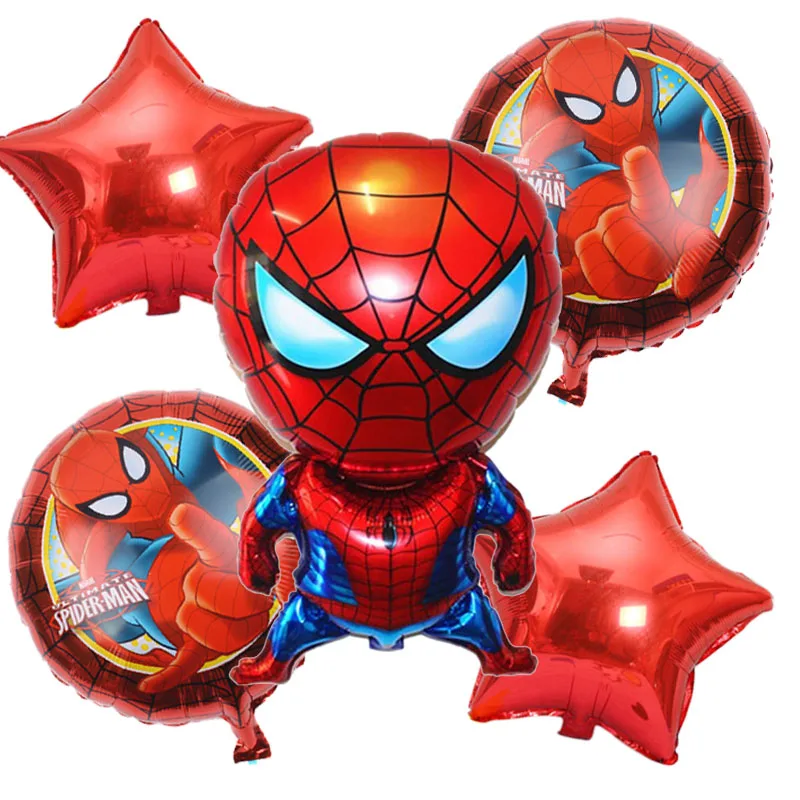 

5pcs/lot Spiderman Balloon Spiderman birthday Party Inflatable Helium Foil Balloons Boy Superman Birthday Party Decoration balls