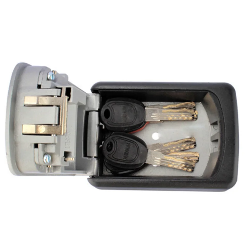 

Quickdone 1Pcs Key Storage Organizer Boxes with 4 Digit Wall Mounted Combination Password Keys Hook Secret Safe Box HG0512