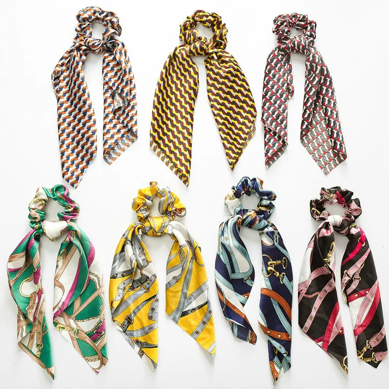 

G.YCX Women Summer Solid Color Hair Bands Hair Ties Bow Girl Scrunchie Cute Ribbon Rope Leopard Stripe Print Hair Band for Women