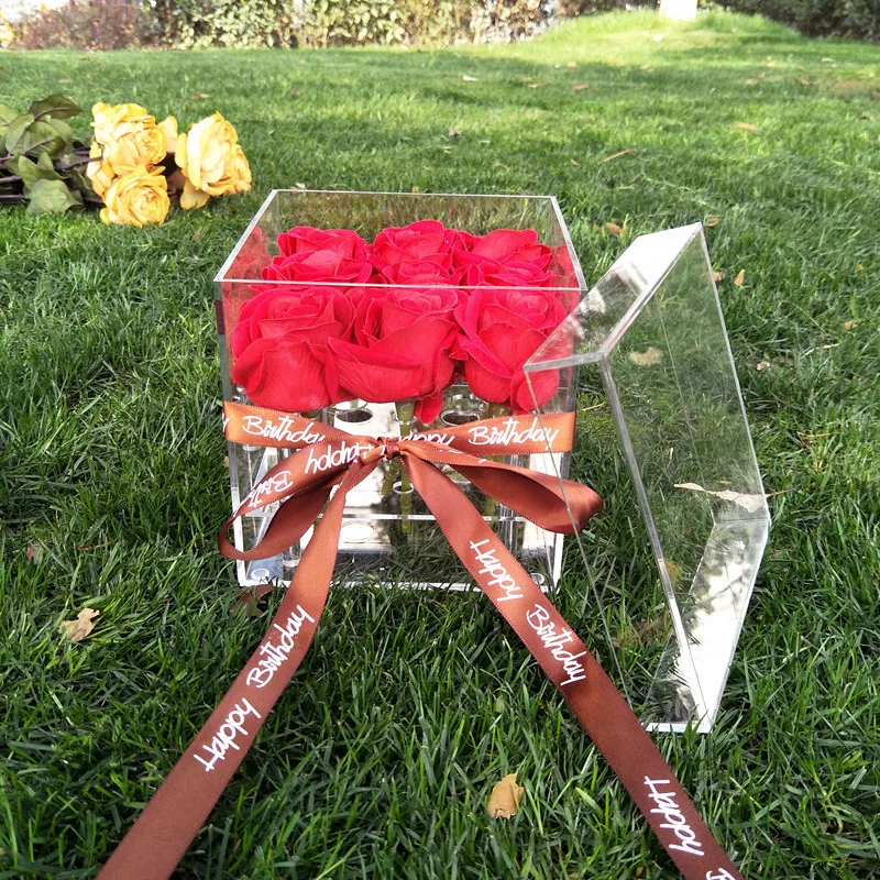 

Mordoa Acrylic Flowers box Rose keep fresh box Water jets for Flowers Rose gift Jewelry Display Jewelry Rose Storage box Flowers