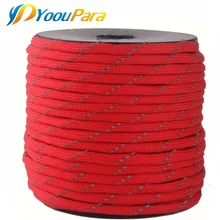 50 metros carretéis paracord reflexivo 10 cor 7 strand pára-quedas para acampamento ao ar livre tenda corda vento survival emergência cabo