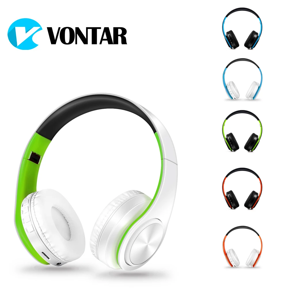 VONTAR Bass On-ear Headsets Wireless headphones Bluetooth 4.0 with microphone support TF FM Noise Cancelling For MP3 Phones | Электроника