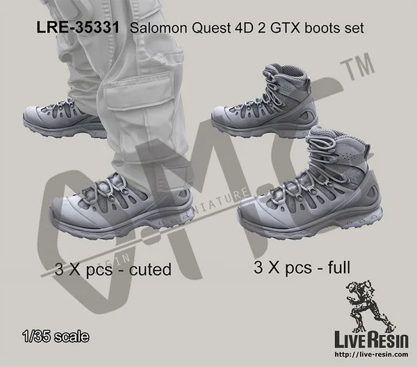 

IN STOCK Live Resin LRE-35331 1/35 Salomon Quest 4D 2 GTX boots set