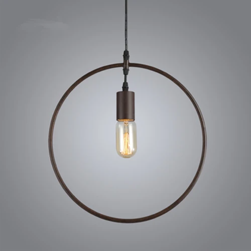 Светодиодный подвесной светильник шнур креативный современный Лофт металлический подвесной светильник черного цвета E27 Edison лампа для ресторана Бар Декор на потолок свет - Цвет корпуса: Round