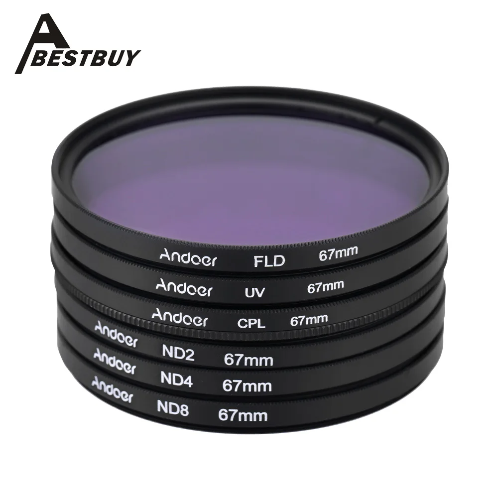 67  Andoer UV + CPL + FLD + ND      Nikon Canon Sony Pentax       