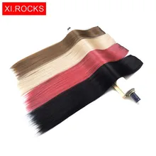 WJZ12070 1p Xi. Rocks Синтетические длинные прямые волосы на шпильках накладные наращивание клип парик натуральный Омбре черный светильник коричневый парики