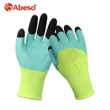 1 пара Пенясь полу-висит защитные перчатки пальцем укрепление маслостойкой Водонепроницаемый порезостойкие дышащий рабочие перчатки