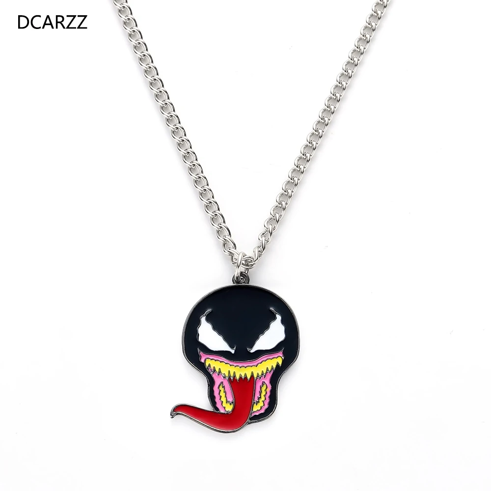 

Fashion Venom Mask Necklace Spider Pendant Marvel Comic Movie Jewelry Men Halloween Gift Charm Necklace Men Cosplay Accessories