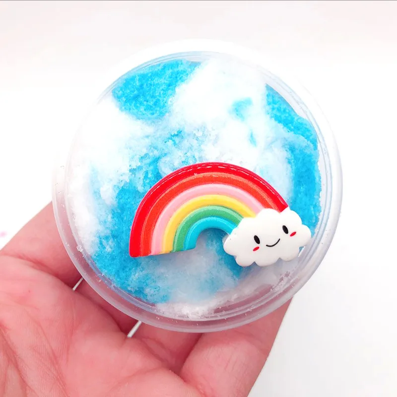 

AFDSWG daiso clay Rainbow fairy cloud drawing mud slime antistress ,clear glue for slime,slime supplies charms