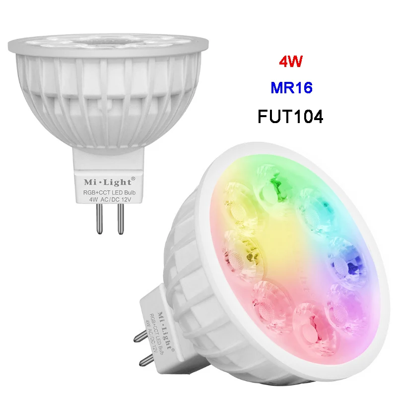 MiBOXER 4 Вт FUT103 GU10 FUT104 MR16 RGB+ CCT Светодиодный прожектор лампы AC110V 220V FUT089/FUT092/B8/B4/T4/iBox1/iBox2 2,4G дистанционное управление - Испускаемый цвет: FUT104