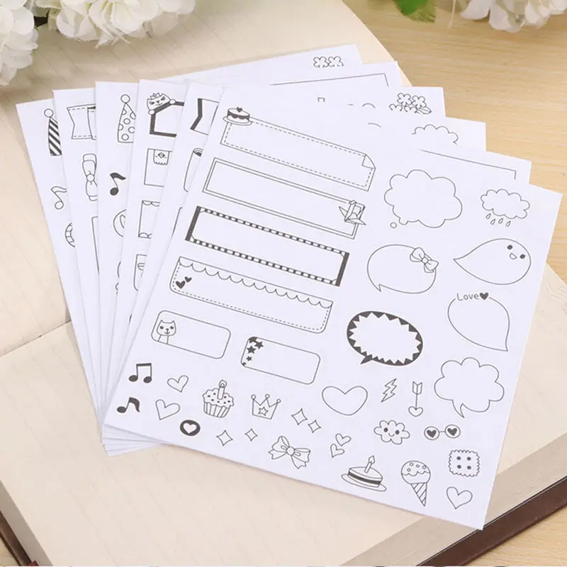 

6 Pcs/lot DIY Scrapbooking Diary Sticker Calendar Paper Sticker Kawaii Stationery Toy For Kids Size:12cm*11cm