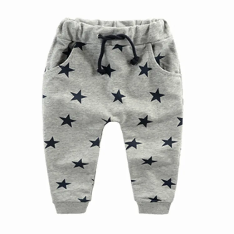 Г. Штаны для мальчиков детская одежда на весну-осень детские штаны-шаровары для маленьких мальчиков, брюки размер 70-140 хлопок, модная одежда для малышей со звездами - Цвет: grey