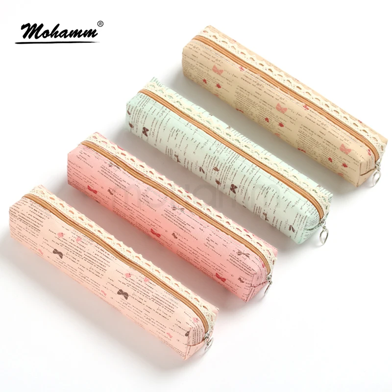 

Cute Bow Kawaii Korean Pencil Pen Bag Pouch Stationery School Supplies For Kids Girls 12 Colors