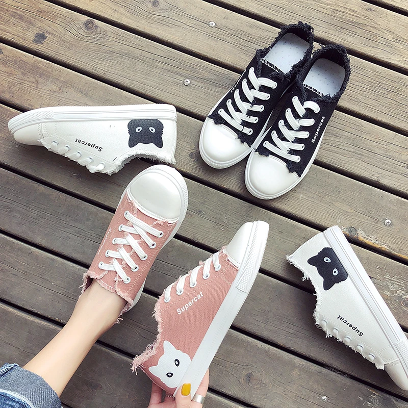 

Women Canvas Vulcanized Shoes Woman Casual Sneakers White Shoes Ladies Footwear Female Tenis Feminino New Designer Dropshipping