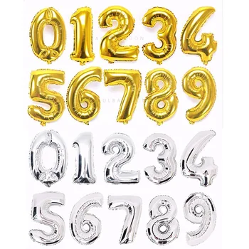 

1Pcs 40''Gold Silver Number Balloon Aluminum Foil Helium Balloons Birthday Wedding Party Decor Celebration Inflatable Air Baloes