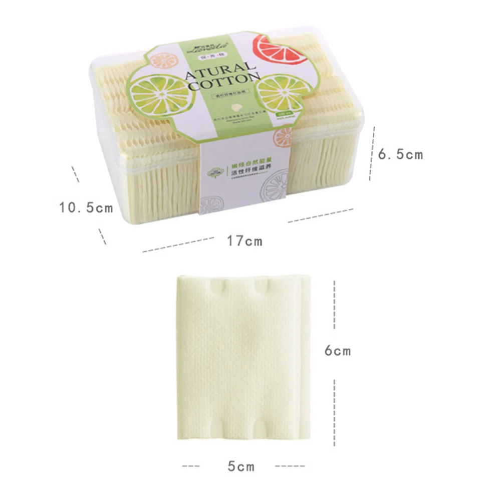 100PCS Organic Soft Cosmetic Cotton Pads Makeup Remover Towel Pads Double Sided Three Layer Face Cleansing Wipes Cotton Pads