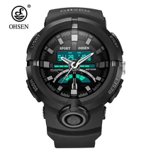 Лидер продаж, мужские часы OHSEN, модные спортивные часы, цифровые часы, мужские черные наручные часы, дата, день, дисплей, 5 АТМ, мужские часы для плавания
