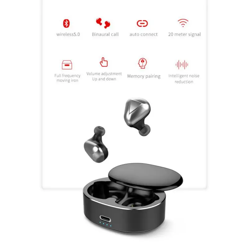 NewarrivalTWS 5,0 Беспроводной наушники Bluetooth Шум отменяя наушники с микрофоном для мобильного телефона спортивный динамик Micro