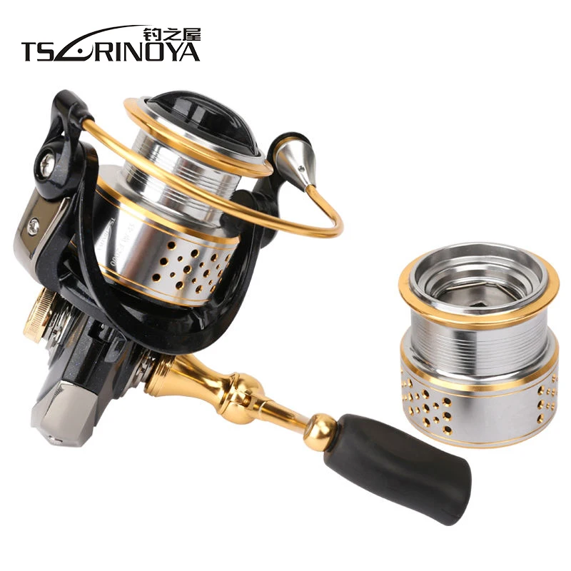 Koop TSURINOYA Vissen Spinning Reel met Spare Spool 5.2 1 8 + 1BB Saltwater Karpervissen Reel Carretilha Para Pesca Spinnewiel
