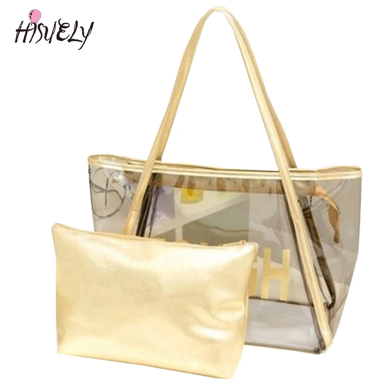 

2020 New Fashion FREE SHIPPING New Womens Sweet Jelly Clear transparent Handbag Tote Shoulder Bags Hot S